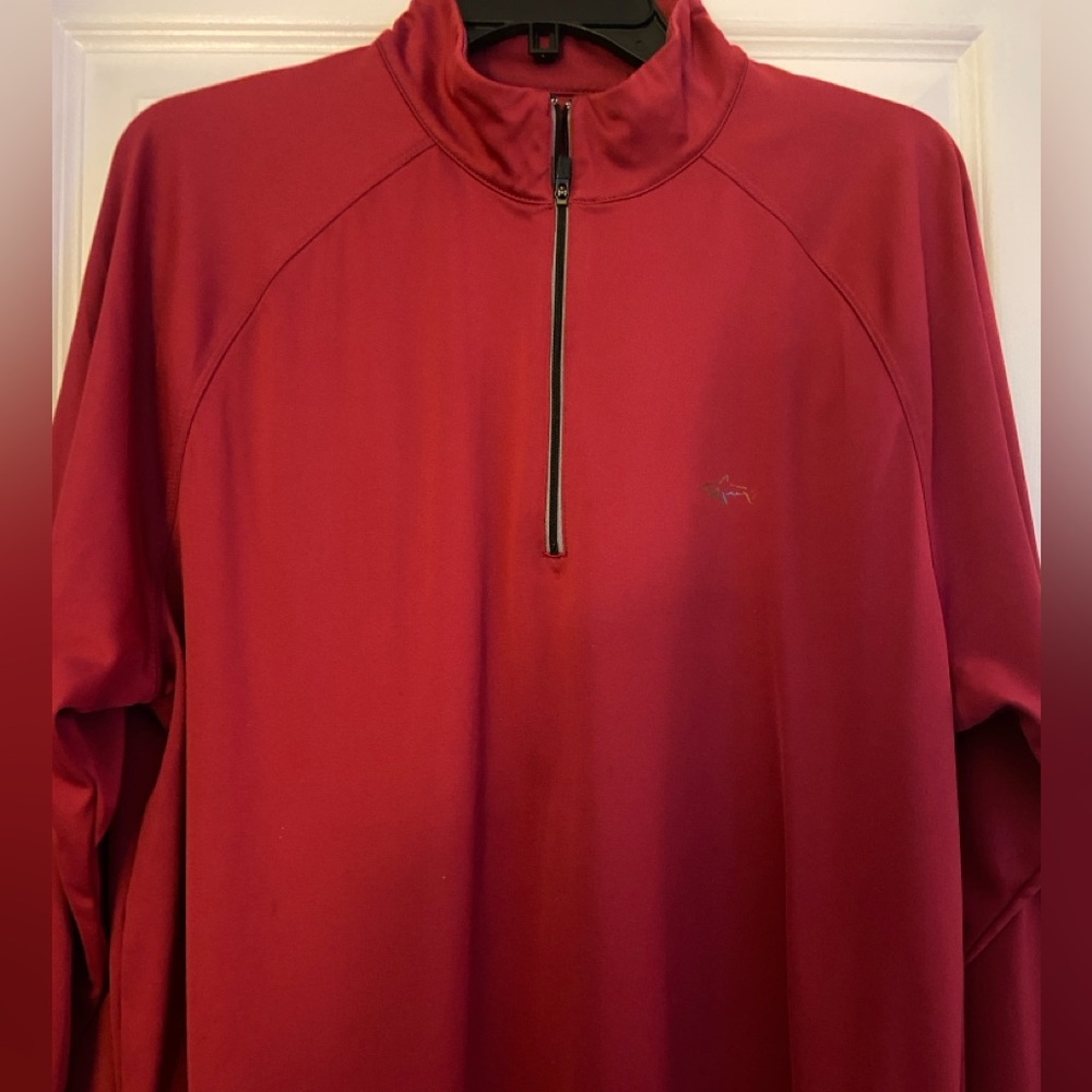 Men's Greg Norman Red Golf Half-Zip Jacket